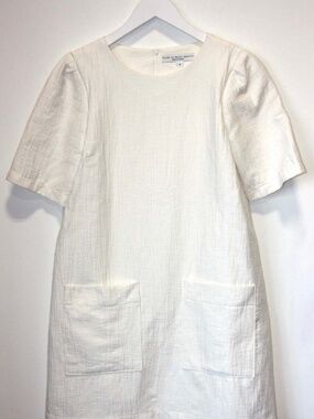 Birds of North America Bishop Dress in Ecru